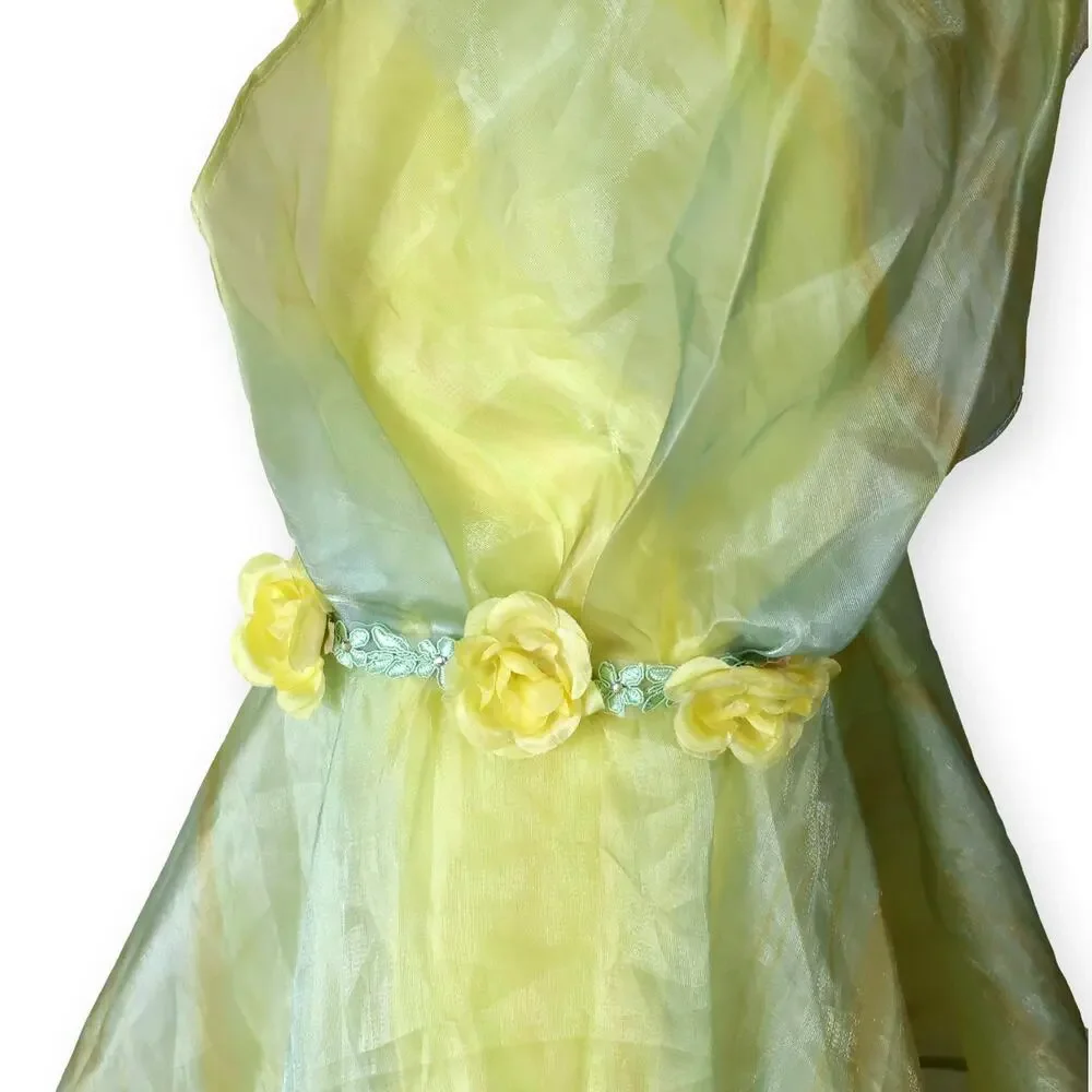 Revolution Dancewear Yellow Shimmer Solo/ Recital Dance Costume CL